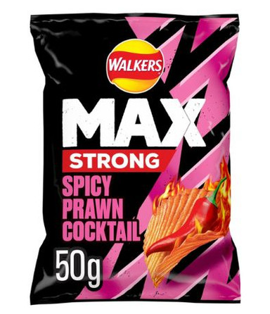 Walkers Max Strong Spicy Prawn Cocktail crisps-