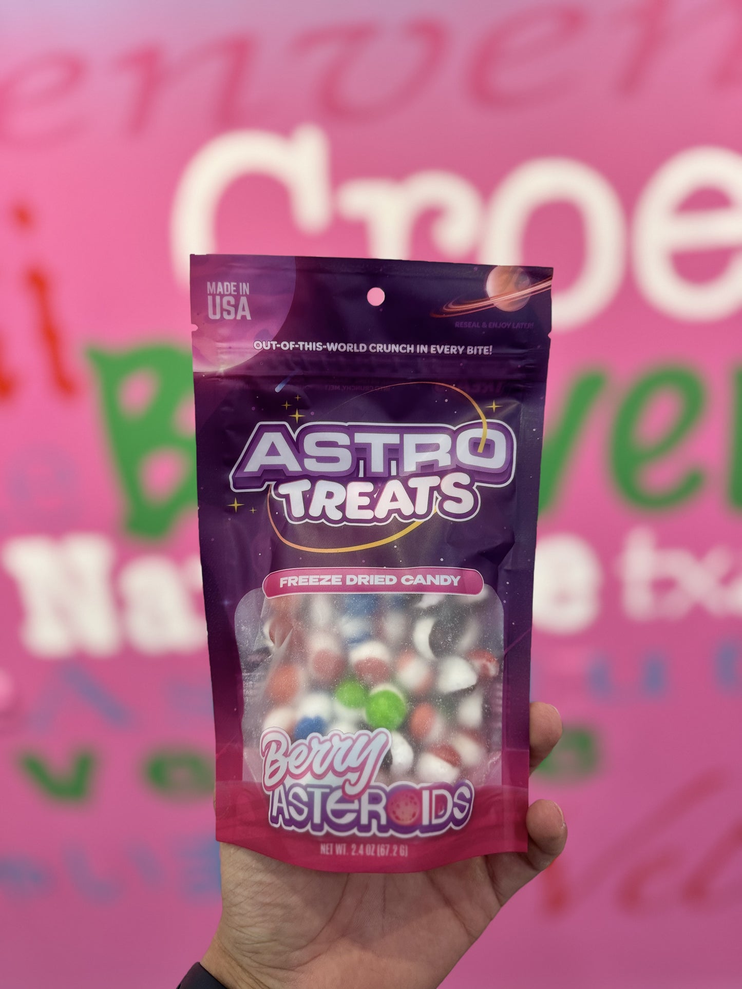 Astro Treats Berry Asteroids Freeze Dried Candy