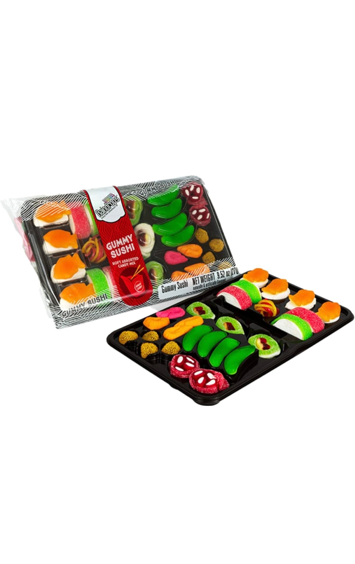 Raindrops - Gummy Candy Large Sushi Bento Box - Yummy Gummy Food Looks Just Like a Sushi - Men's Stocking Stuffer Ideas - (9.5 oz)