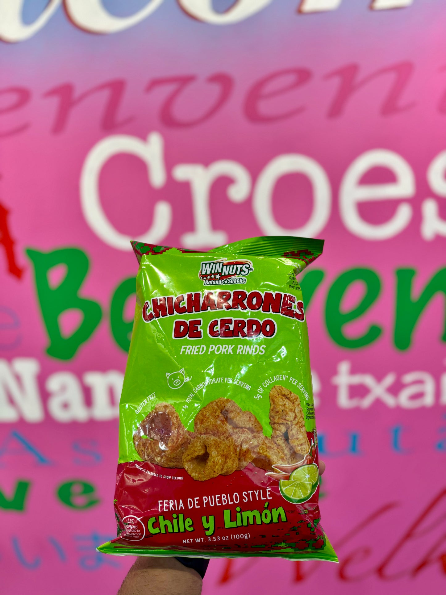 Winnuts Chicharrones De Cerdo Pork Rinds Limon - Mexico