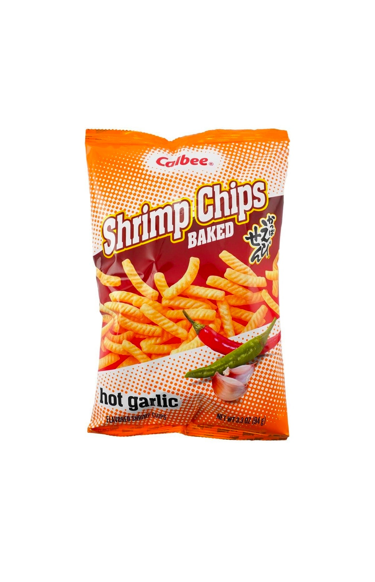 CALBEE Shrimp Chips Hot Garlic Flavor, 3.3oz