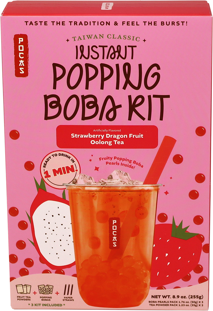 Pocas Instant Popping Boba Kit 8.9oz - Strawberry Dragon Fruit