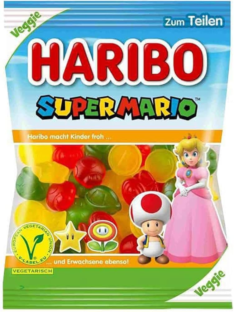 Haribo Super Mario Veggie (Vegetarian) Gummy Candy 175g