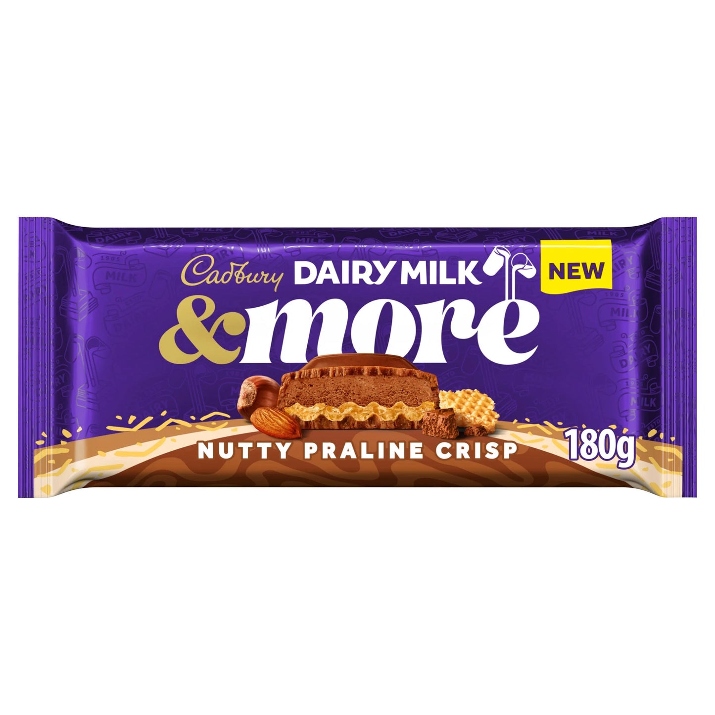 Cadbury Dairy Milk & More Nutty Praline Crisp 180g - New Zealand