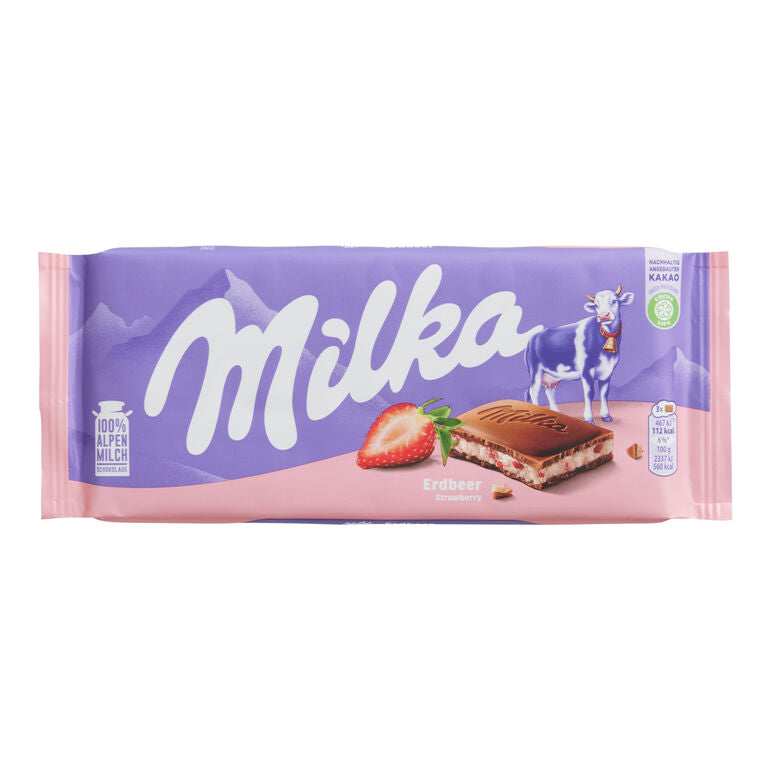 Milka Strawberry Yogurt Milk Chocolate Bar - Poland