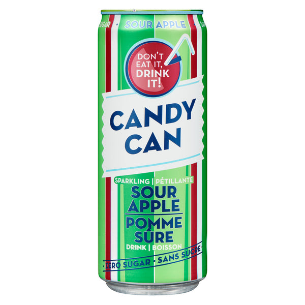 Candy Can Sparkling Sour Apple with Zero Sugar, 330 ml