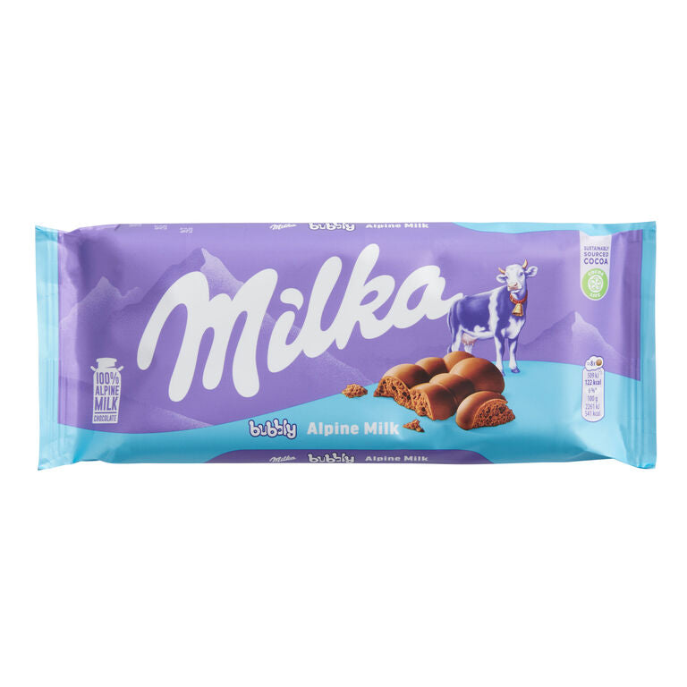 Milka Bubbly Alpine Milk Chocolate Bar product of Germany