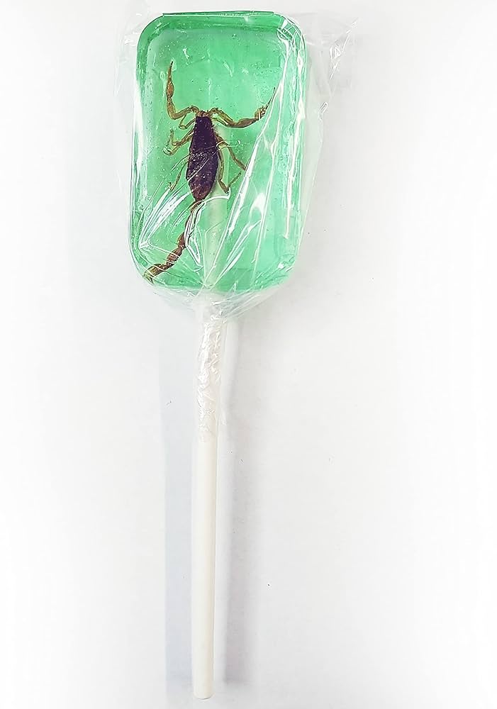 HotLix SCORPION sucker lollipop APPLE flavor! edible arachnid bred for human consumption