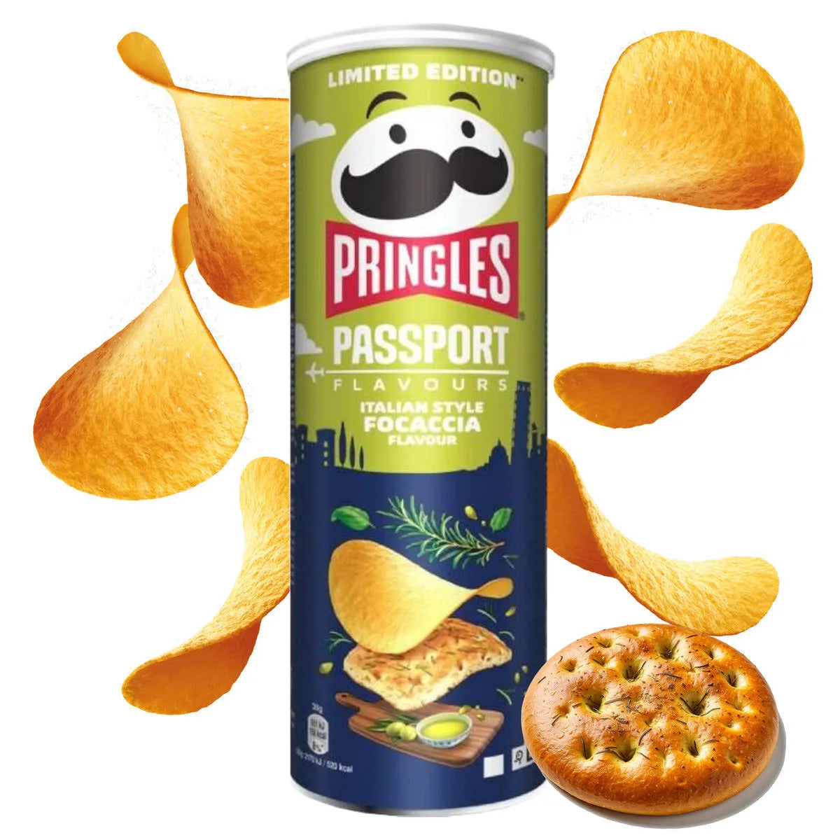 Pringles Passport Italian Style FOCACCIA Flavour - Limited Edition - 165g (Europe)