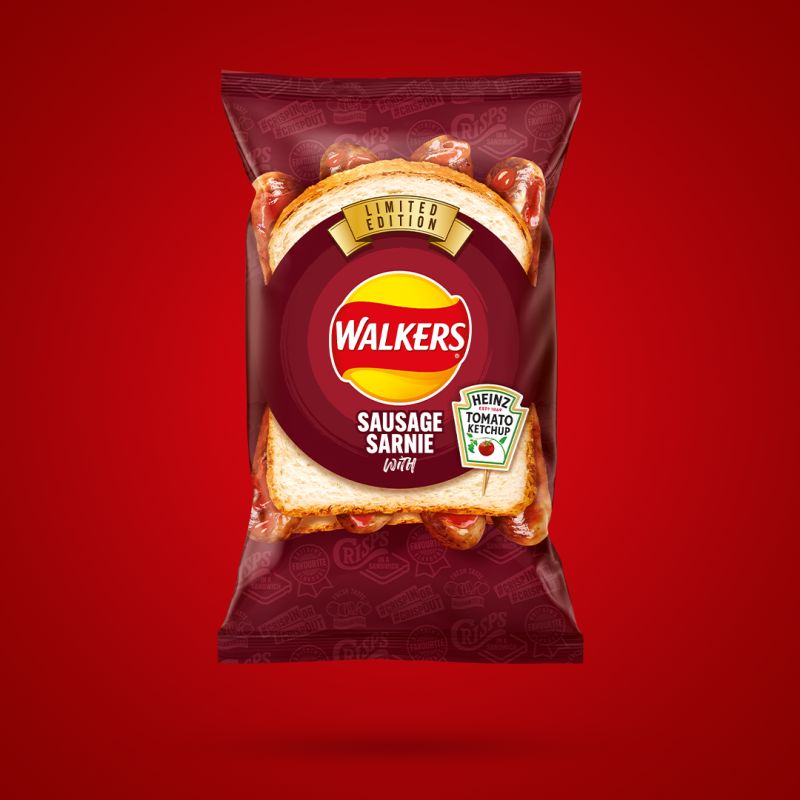 Walkers Sausage Sarnie Limited Edition Potato Chips 45g - UK