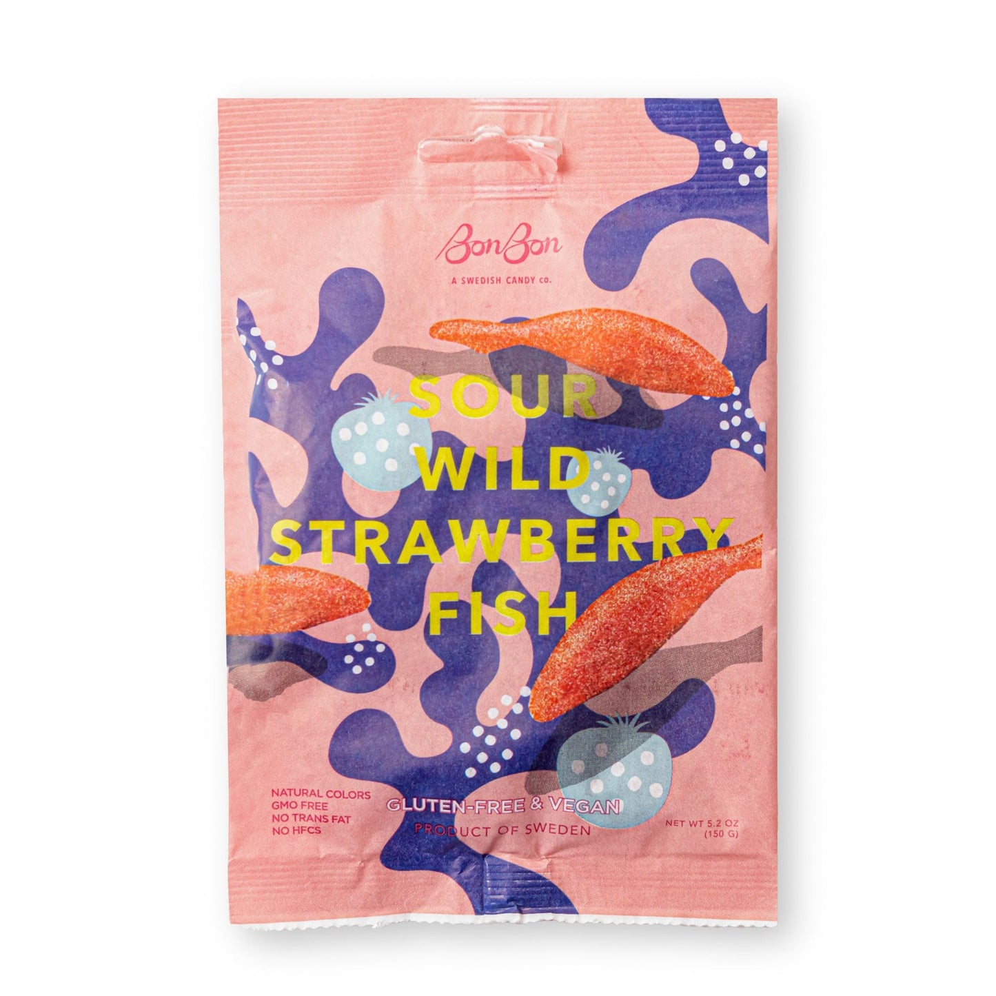 Bon Bon Sour Wild Strawberry Fish - Sweden