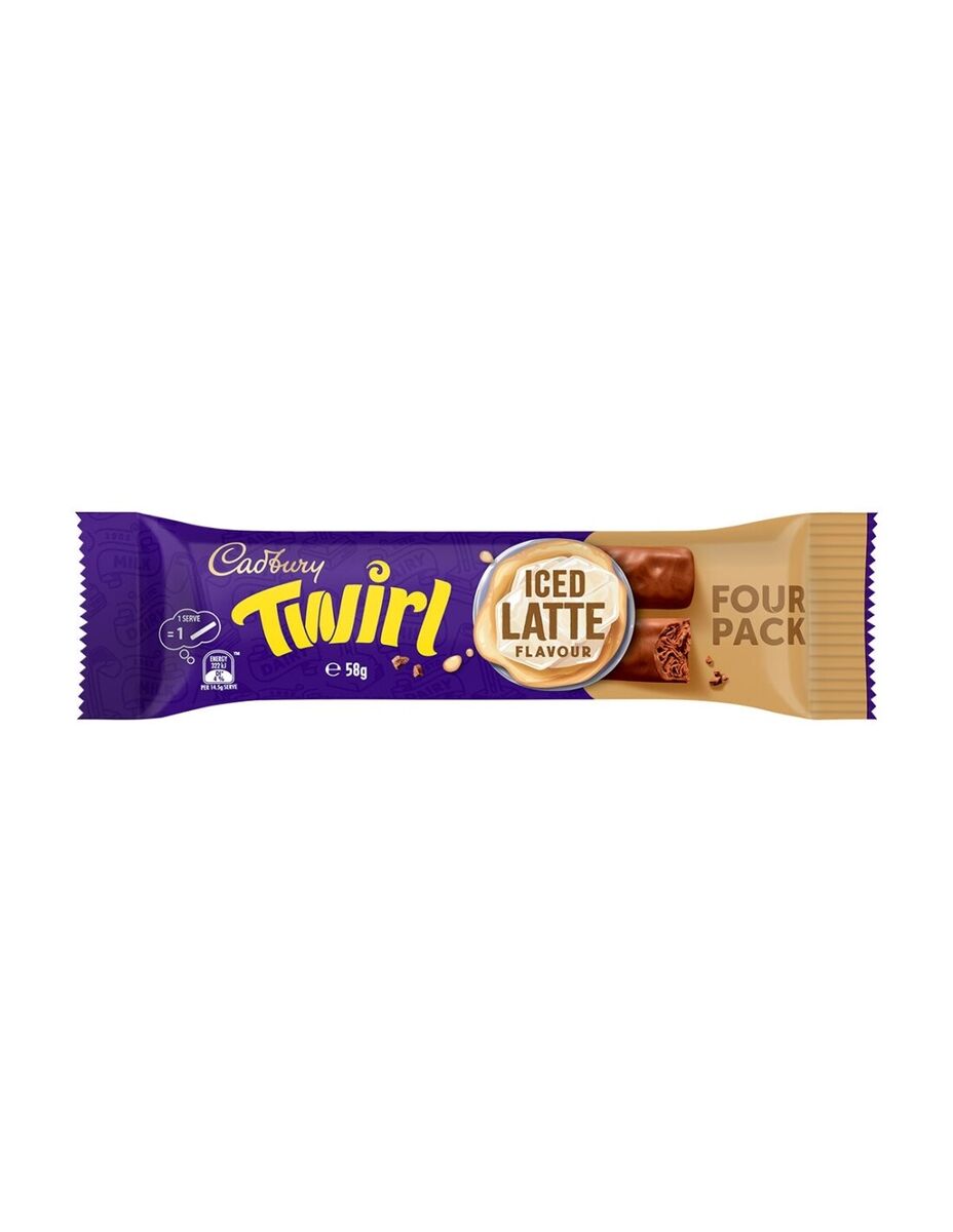 4-pack of Cadbury Twirl Iced Latte chocolate-Australia