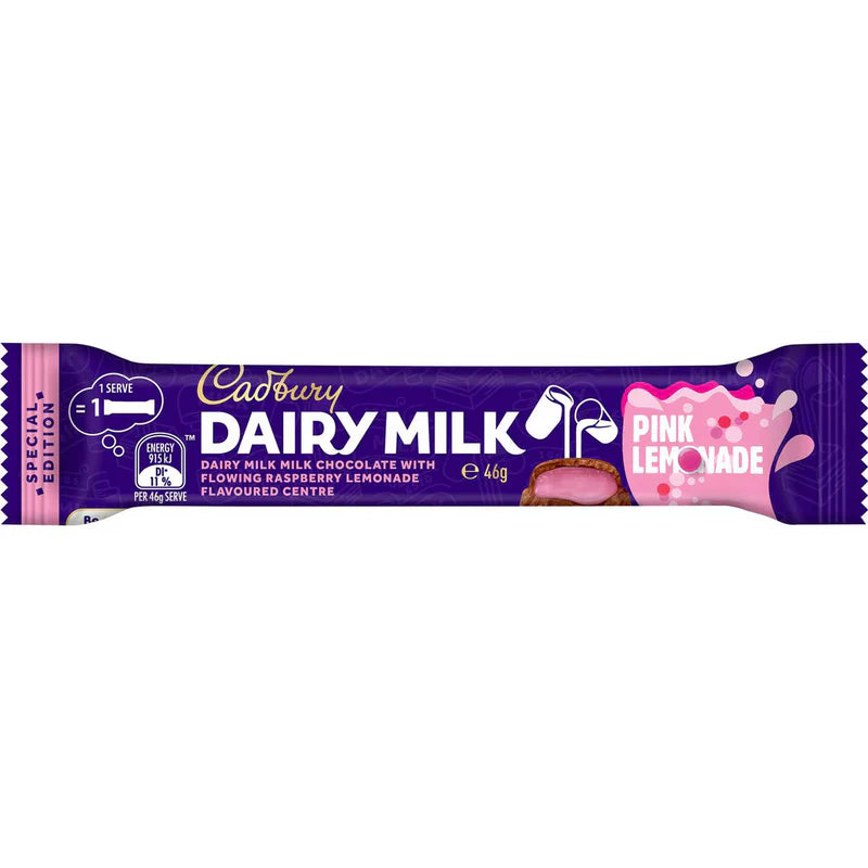 Cadbury Dairy Milk Pink Lemonade Chocolate Bar 46g - Australia