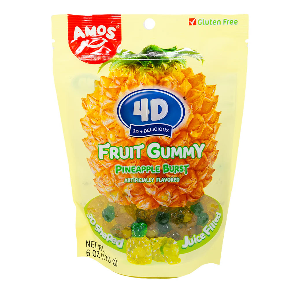 Amos 4D Fruit Gummy Pineapple Burst Candie