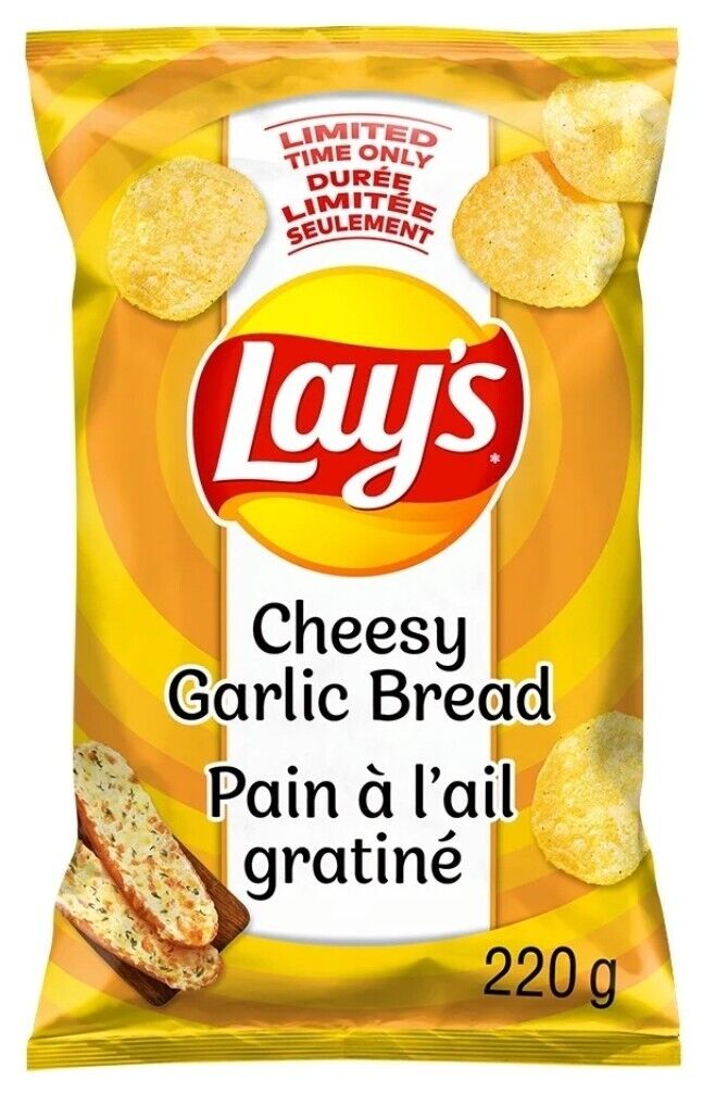 Lay's Cheesy Garlic Bread Potato Chips-Canada
