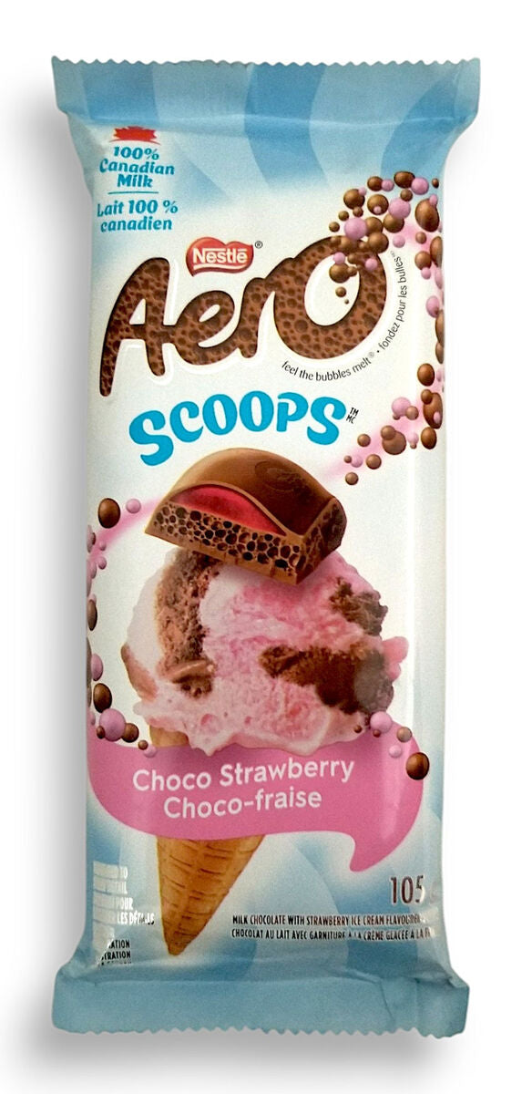 Nestle Aero Scoops Choco Strawberry chocolate bar.- Canada