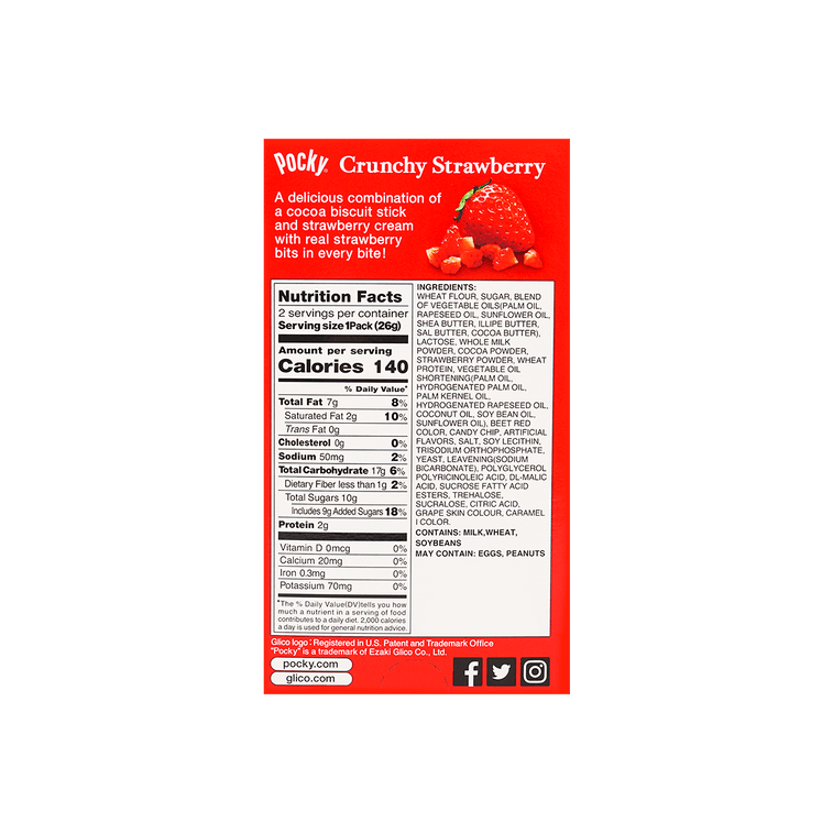 Pocky Crunchy Strawberry Cream Sticks