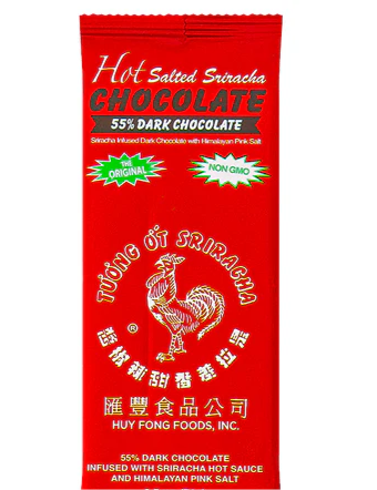 HOT SALTED SIRACHA CHOCOLATE 55% DARK CHOCOLATE