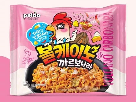 Paldo Volcano Carbonara Creamy Spicy Chicken Noodle 130 g - South Korea