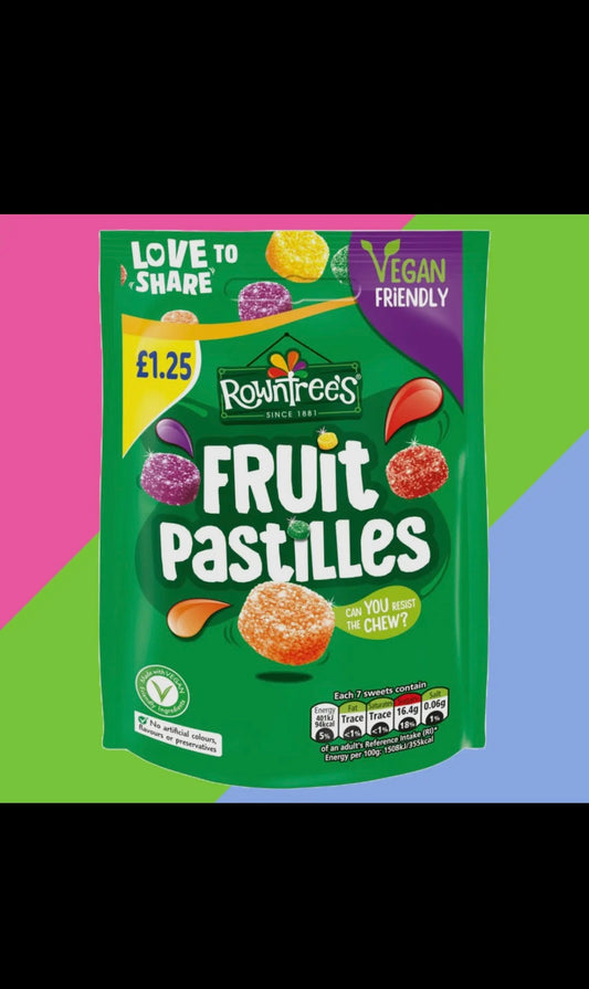 Rowntree's Fruit Pastilles Vegan
Friendly Sweets Sharing Bag 114g