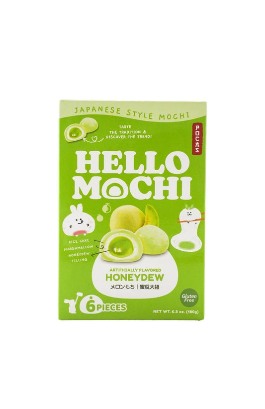 Hello Mochi Honeydew Rice Cake Marshmallow honeydew filling 6 pieces 6.3 oz