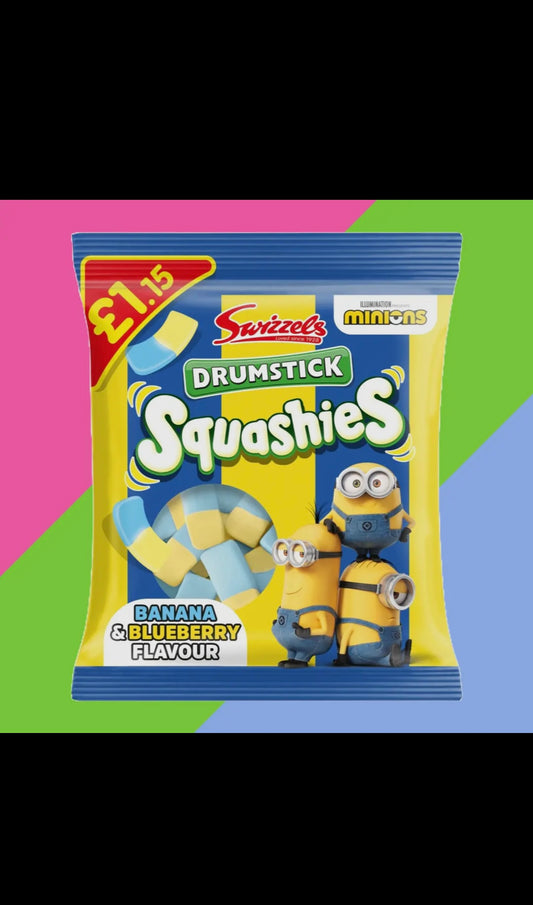 Swizzels Drumstick Squashies
Minions Banana & Blueberry 110g Product of United Kingdom