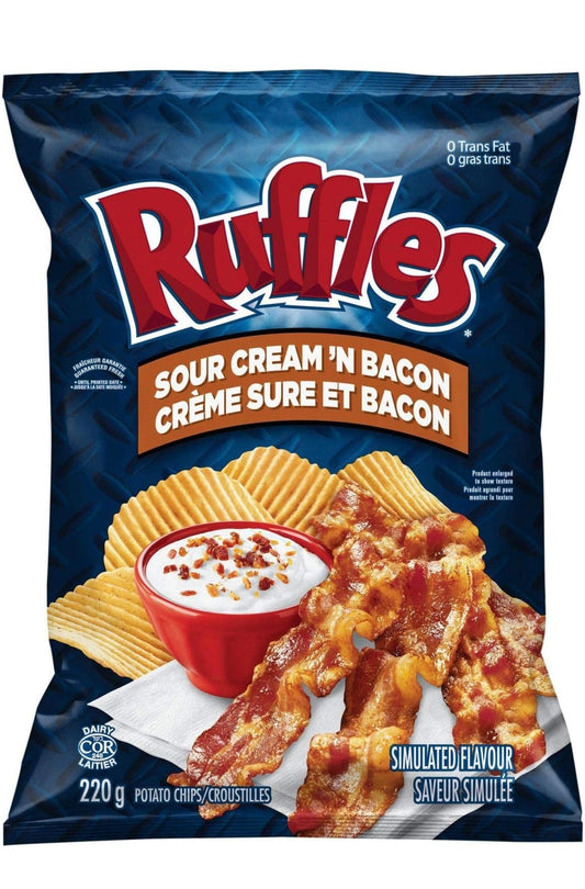 Lays Ruffles Sour Cream & Bacon Potato Chips