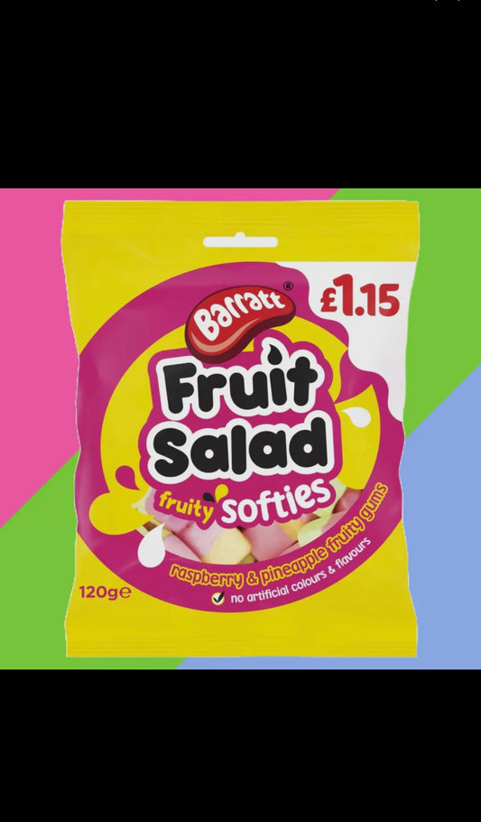 Barratt Fruit Salad Fruity Softies Bags 120g Product of United Kingdom