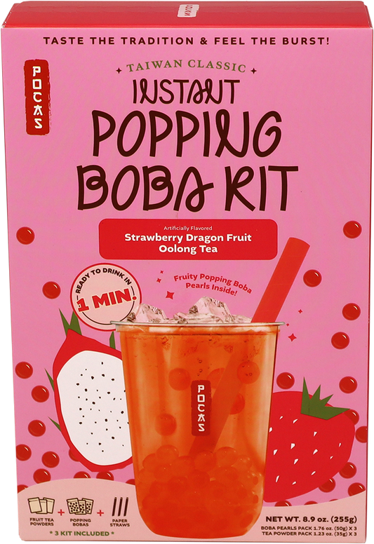 Pocas Instant Popping Boba Kit 8.9oz - Strawberry Dragon Fruit