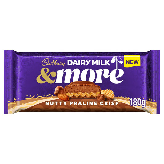 Cadbury Dairy Milk & More Nutty Praline Crisp 180g - New Zealand