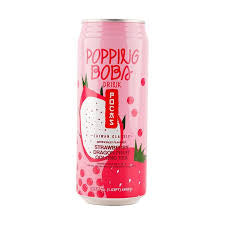 Popping Boba Drink Strawberry Tea