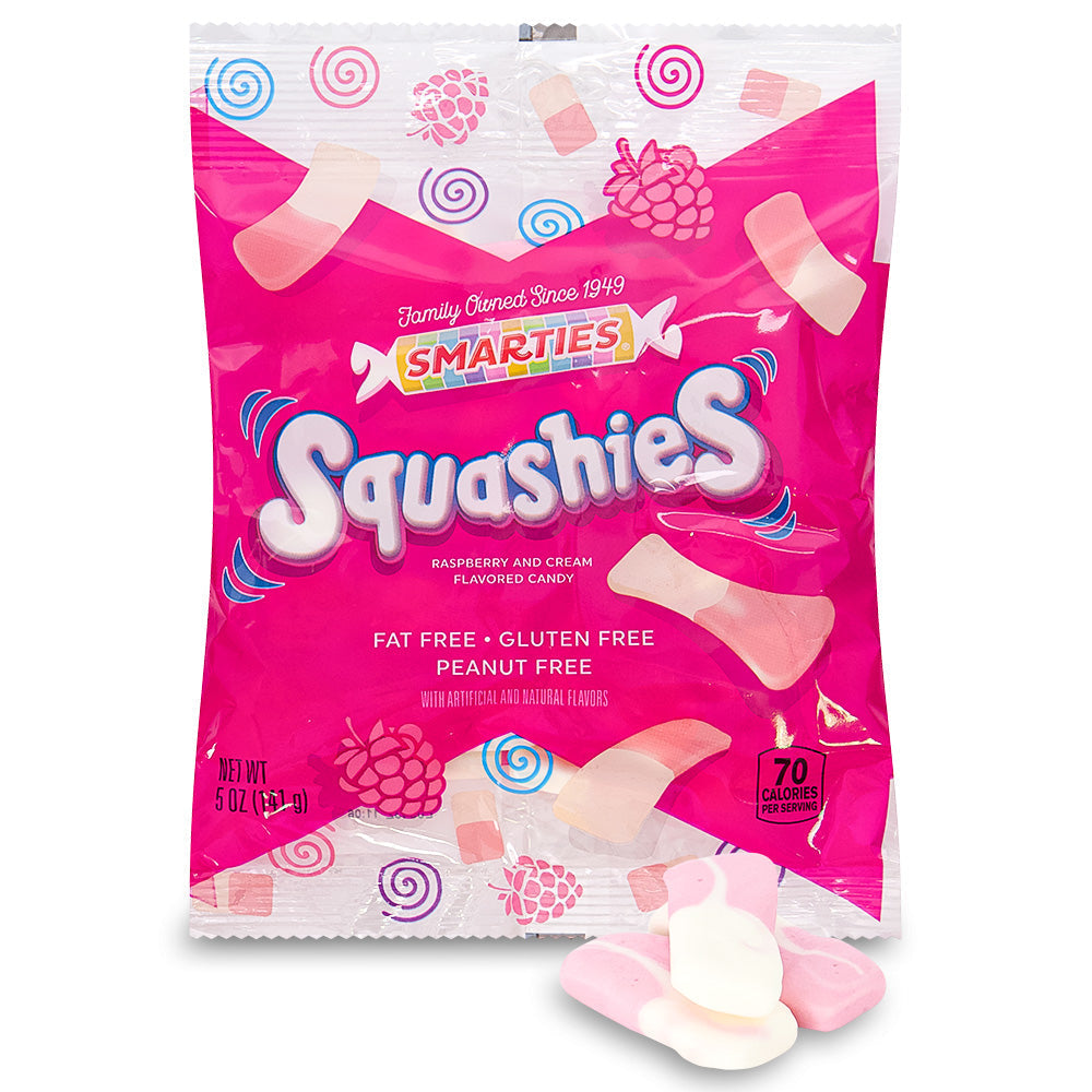 Smarties Squashies Raspberry n’ Cream flavored candy 5 OZ - UK
