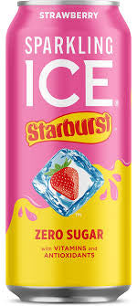 Sparkling Ice Starburst Strawberry flavored sparkling water.