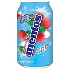 Mentos Salty Lychee, a non-sparkling drink with jelly bits