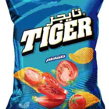 Tiger brand potato chips with a tomato flavor