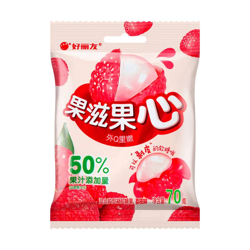 Orion Peel-able Fruity Fudge Jelly Candy Lychee flavor 70g - China