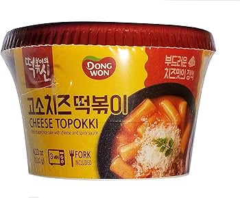 Dong Won God of Topokki Bowl Cheese, Hot& Spicy, Sweet & Spicy, Rose (120g/each)