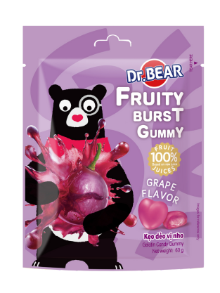 Dr. Bear Fruity Burst Juice Gummy Grape flavor (60g) Product of China