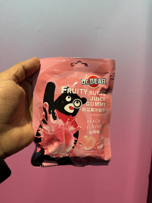 Dr. Bear Fruity Burst Juice Gummy Peach Flavor (60g) Product of China