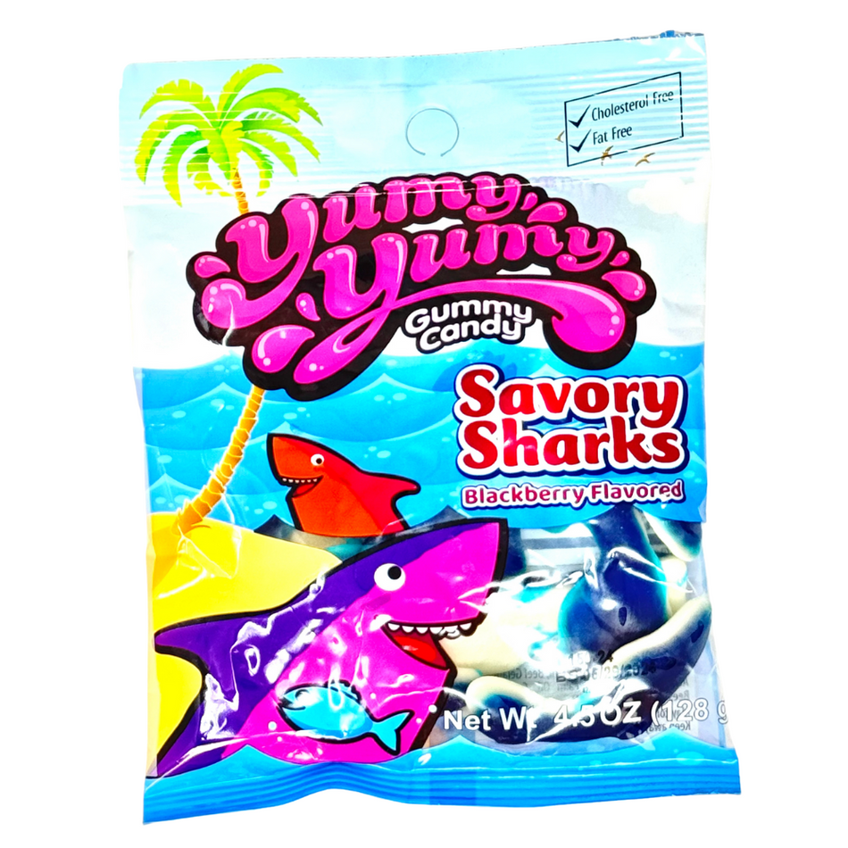 Savory Sharks Blackberry Flavored Yumy Gummy Candy 128g